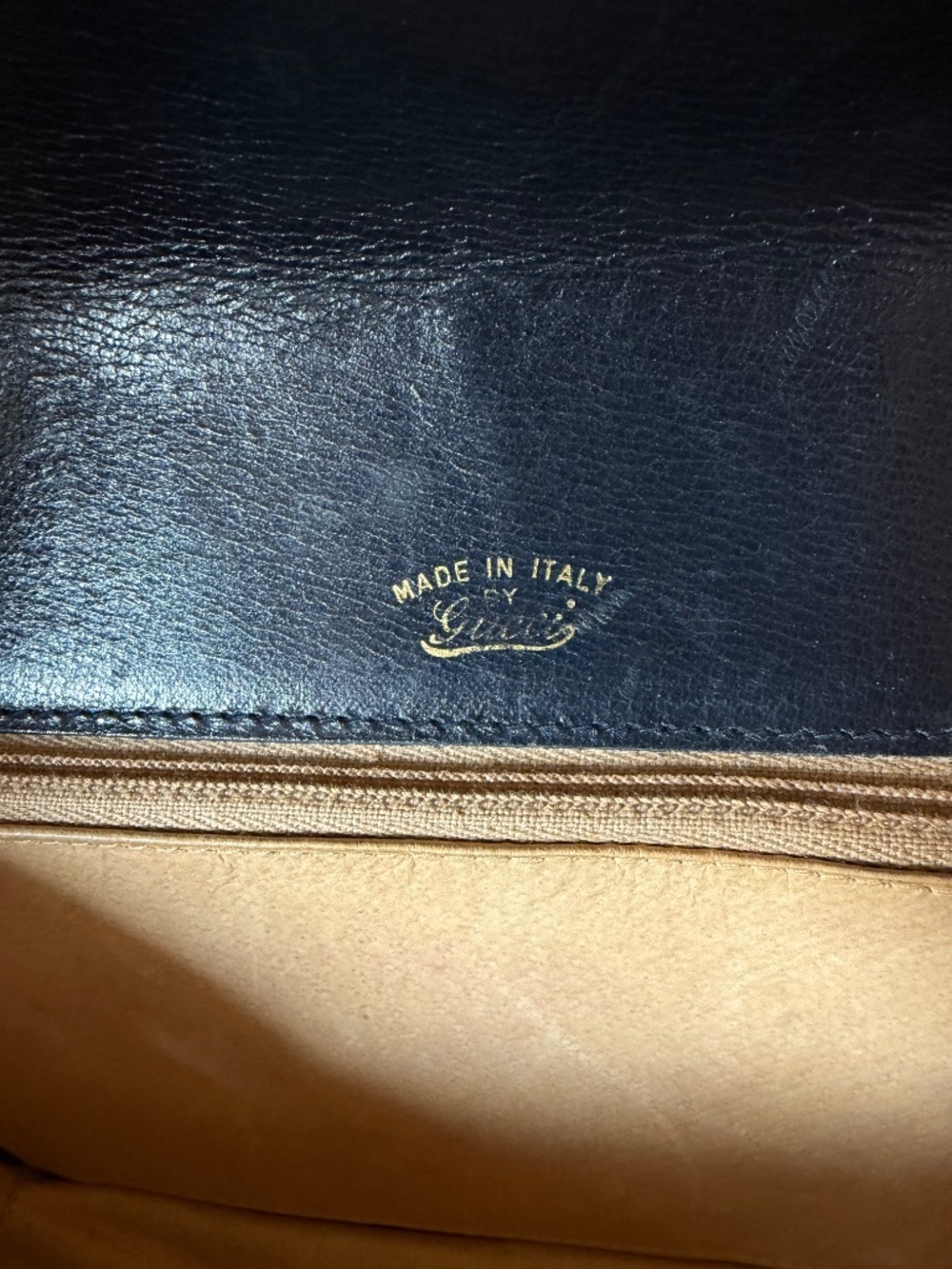 Vintage Gucci navy leather accents vinyl body - Picture 7 of 10